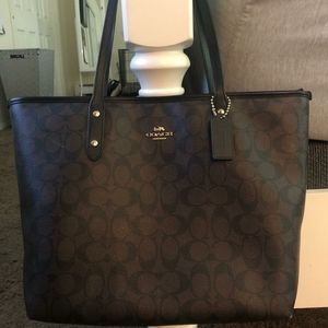 Coach Brown & Black Logo Tote